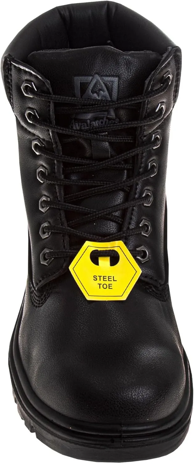 Avalanche Steel Toe Work Boots for Men EverFit Comfort Technology - Anti Slip Grip Heavy Duty Leather Boot Safety Industrial Workwear Construction