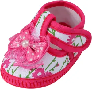 Baby Girls Barefoot Sandals Lightweight Soft Sole Closed Toe Sandal Flats with Grips Newborn Crib Shoes First Walkers