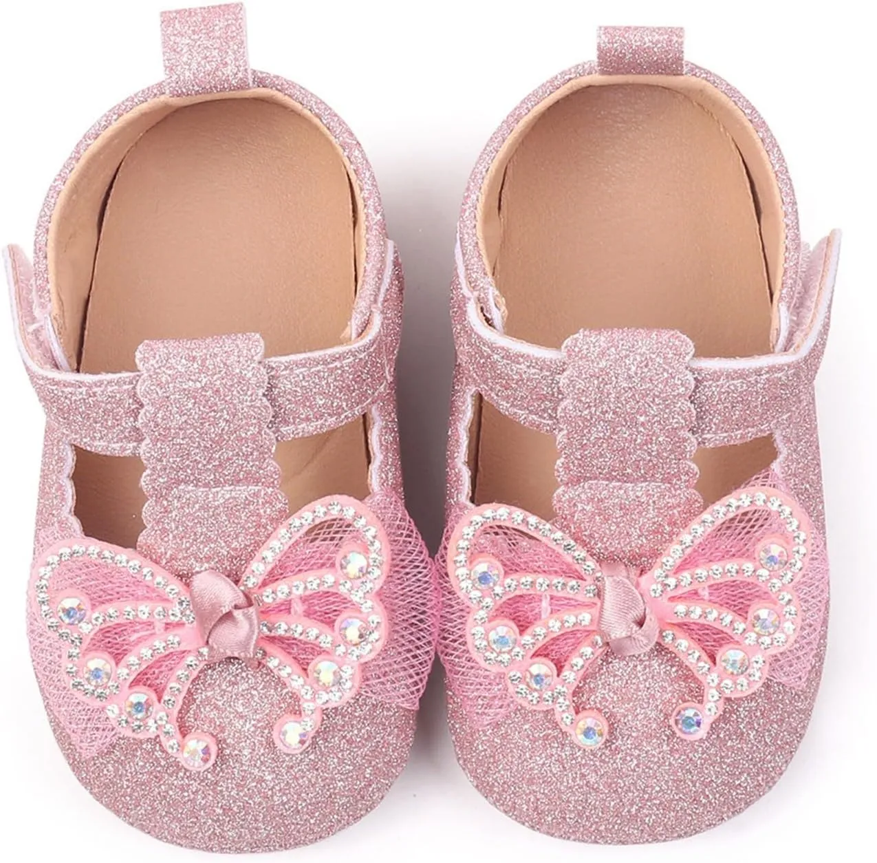 Baby Girls Butterfly Sandals Non Slip Close Toe Flats Adjusted Strap Cute Princess Shoes Toddler Summer Soft Sandals