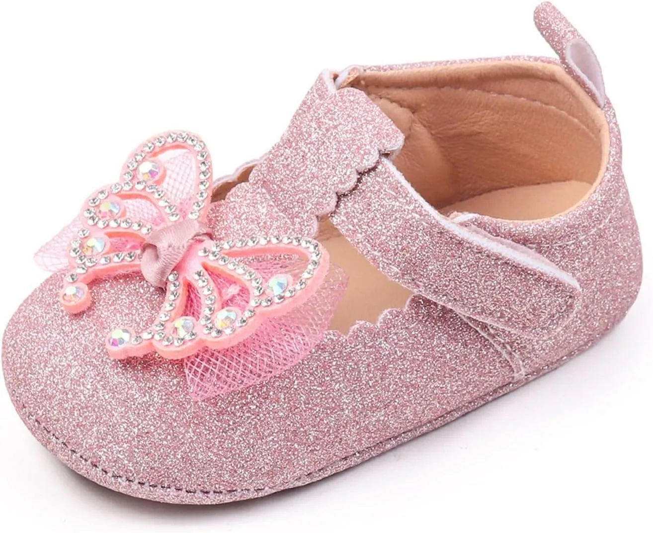 Baby Girls Butterfly Sandals Non Slip Close Toe Flats Adjusted Strap Cute Princess Shoes Toddler Summer Soft Sandals