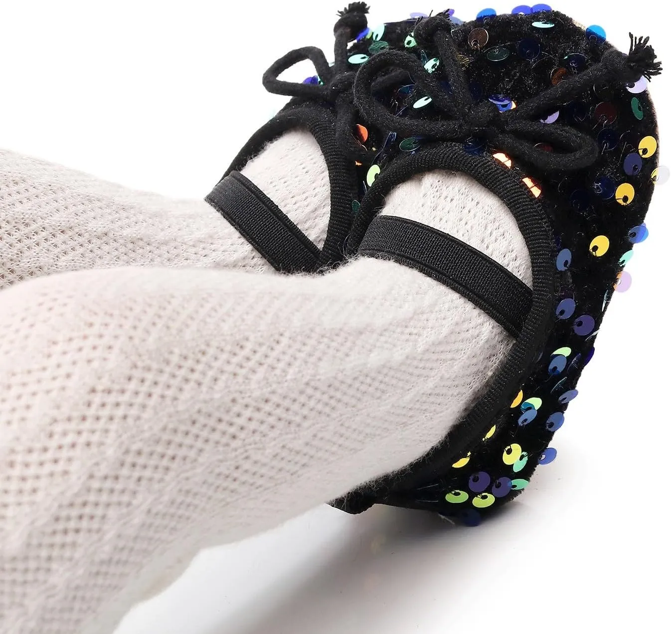 Baby Girls Cute Sandals Sequins Bow Knot Non Slip Close Toe Flats Shoes Infant Soft Casual Sole Dress Sandals