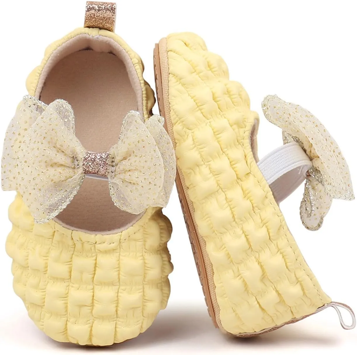 Baby Girls Sandals Cute Bow Knot Non Slip Close Toe Flats Mary Jane Shoes Infant Comfortable Wedding Princess Sandals