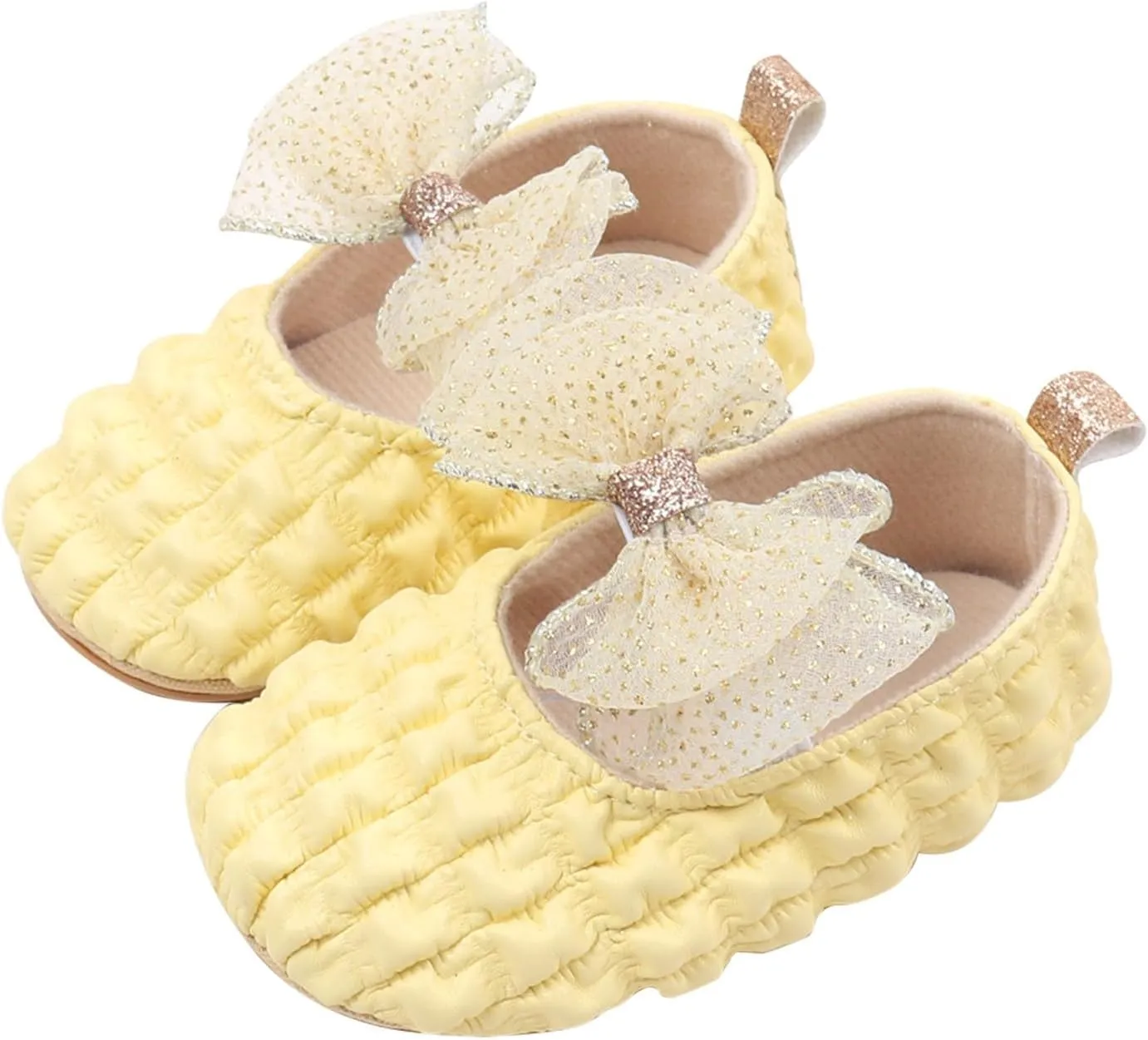 Baby Girls Sandals Cute Bow Knot Non Slip Close Toe Flats Mary Jane Shoes Infant Comfortable Wedding Princess Sandals