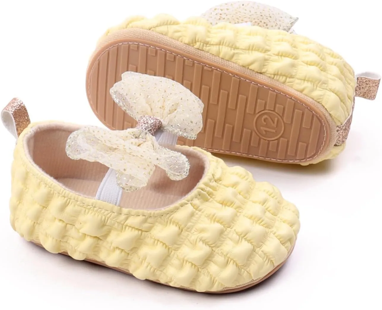 Baby Girls Sandals Cute Bow Knot Non Slip Close Toe Flats Mary Jane Shoes Infant Comfortable Wedding Princess Sandals
