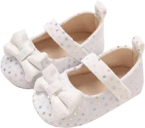 Baby Girls Sandals Cute Sequins Bow Knot Adjusted Strap Non Slip Flats Shoes Infant Soft Princess Wedding Dress Sandals
