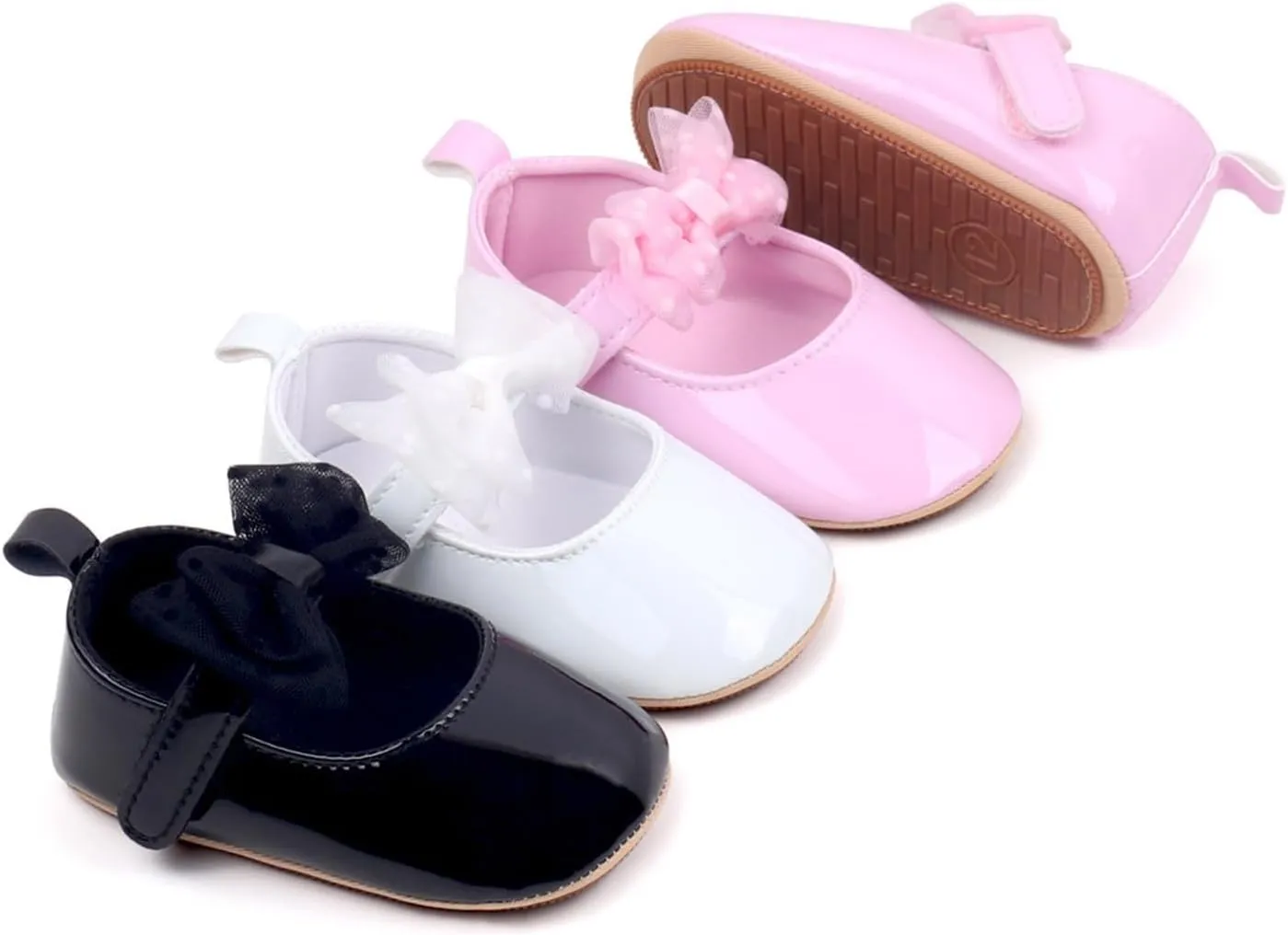 Baby Girls Sandals Lace Bowknot Adjusted Strap Mary Jane Flats Shoes Newborn Cute Wedding Princess Dress Sandals