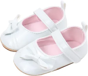 Baby Girls Sandals Leather Cute Bow Knot Mary Jane Flats Princess Shoes Infant Soft Casual Sole Wedding Dress Sandals
