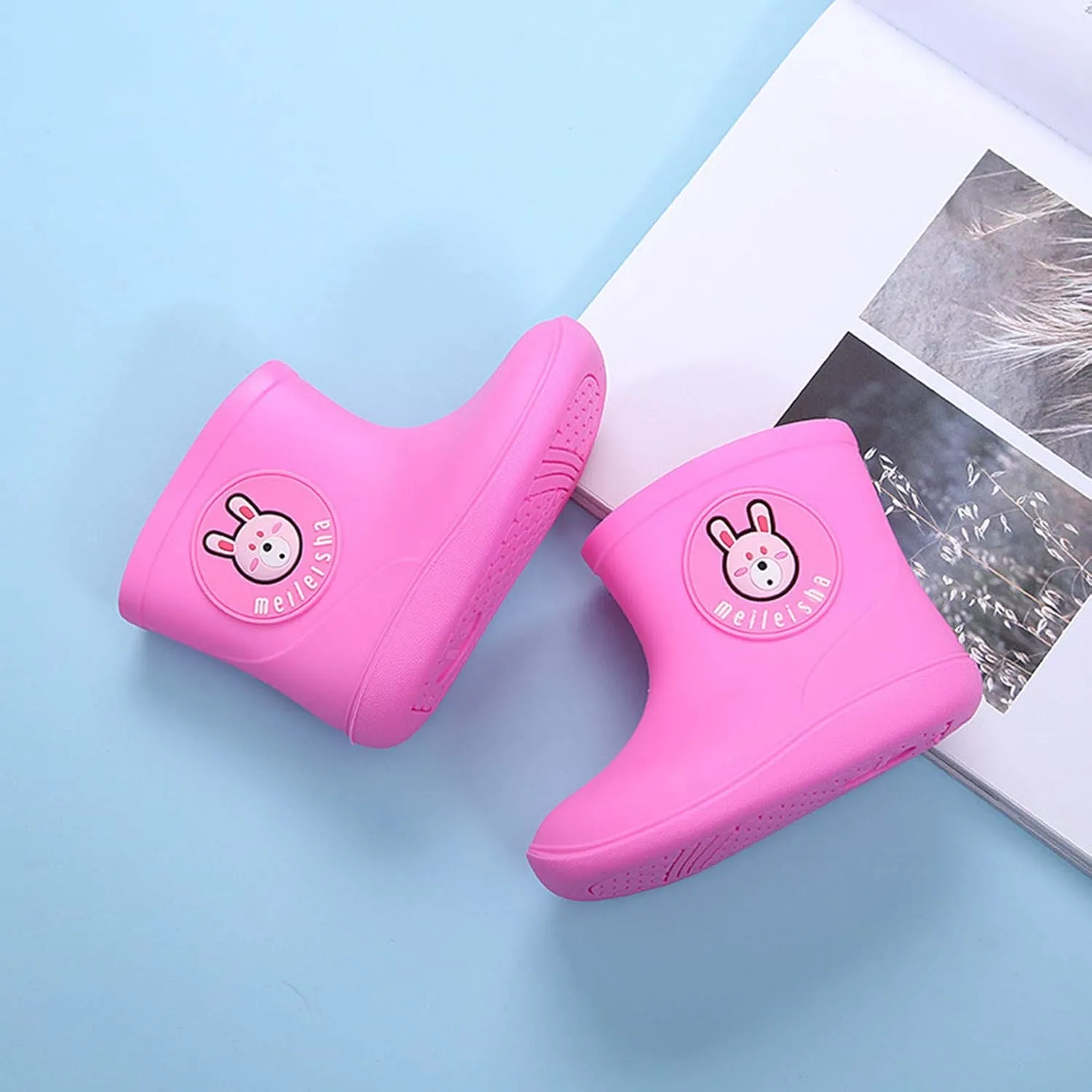 Baby Rain Shoes for 2-7 Years Old, Kids Toddler Boys Girls Cartoon Animal Rubber Waterproof Rain Boots Galoshes