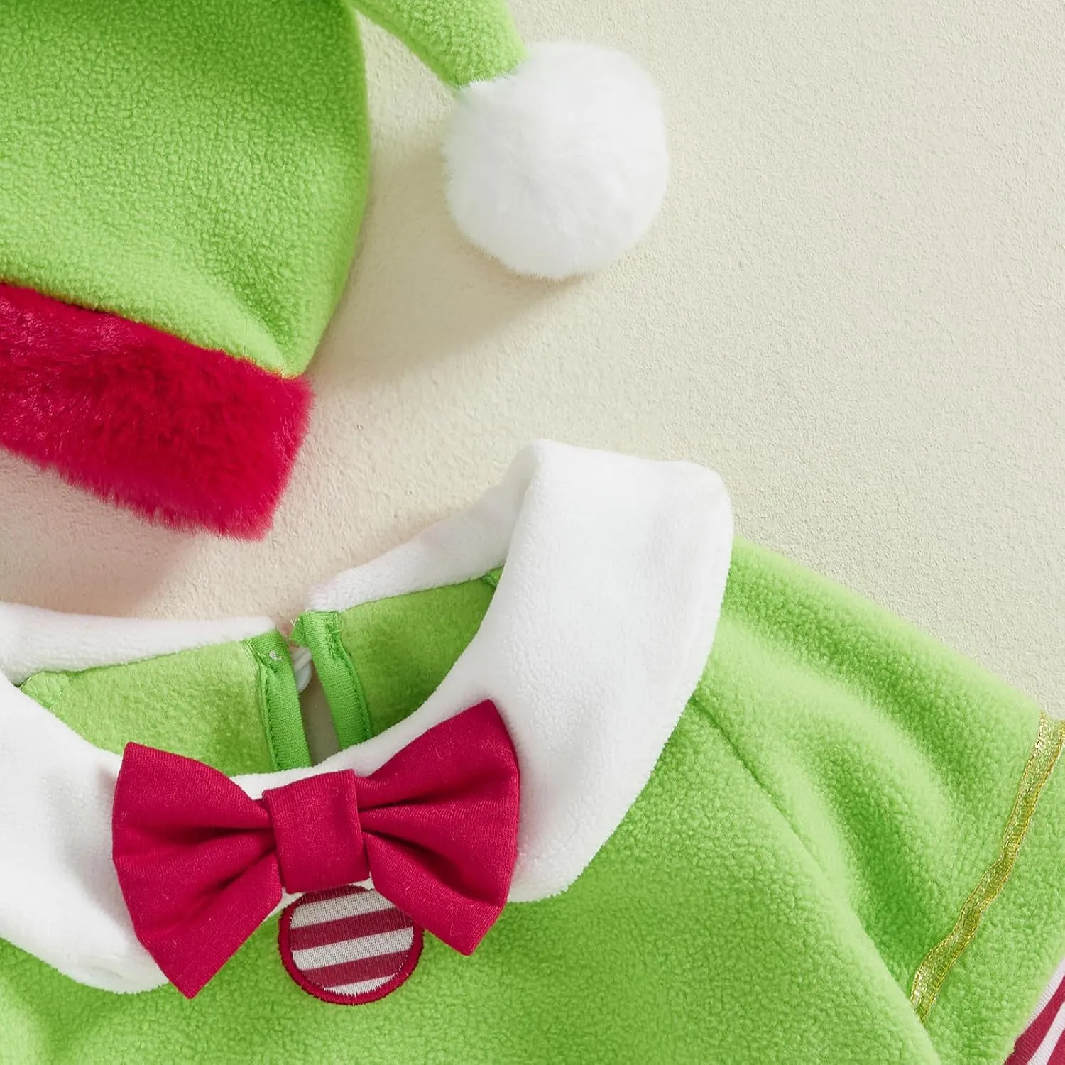Baby Santa Outfit Cute Long Sleeve Patchwork Shirt Top Stripe Pants Hat Shoe Covers Infant Christmas Costume