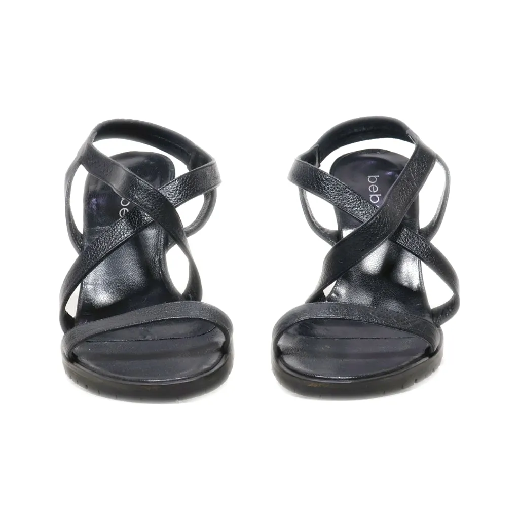 Bebe High-Heel Shoes Leather Black Colour For Women