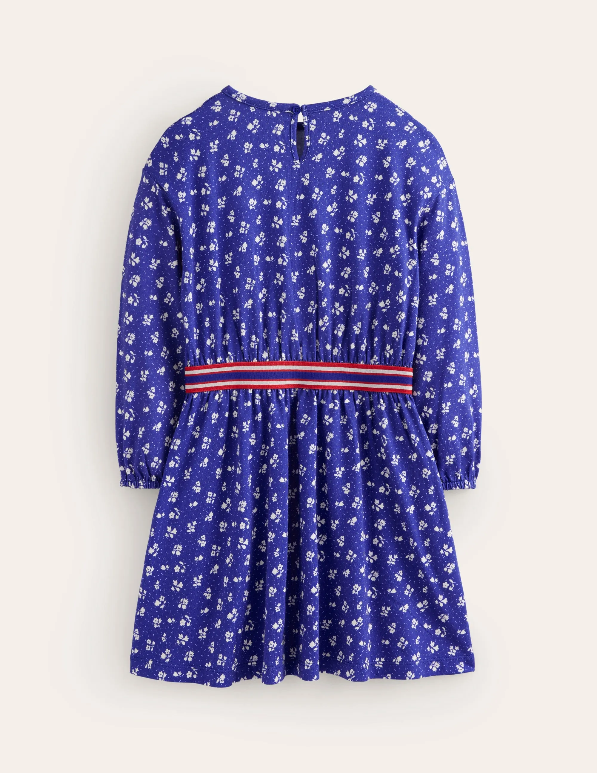 Blouson Sleeve Printed Dress-College Navy Spring