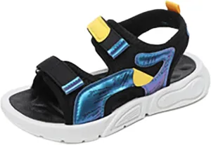 Boys Girls Sandals Open Toe Slip On Double Strap Adjustable Water Shoes Kids Trendy Summer Sports Casual Sandals