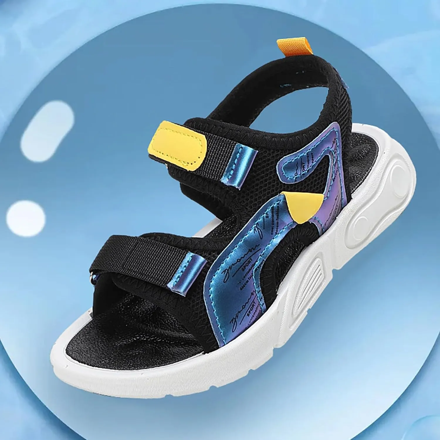 Boys Girls Sandals Open Toe Slip On Double Strap Adjustable Water Shoes Kids Trendy Summer Sports Casual Sandals