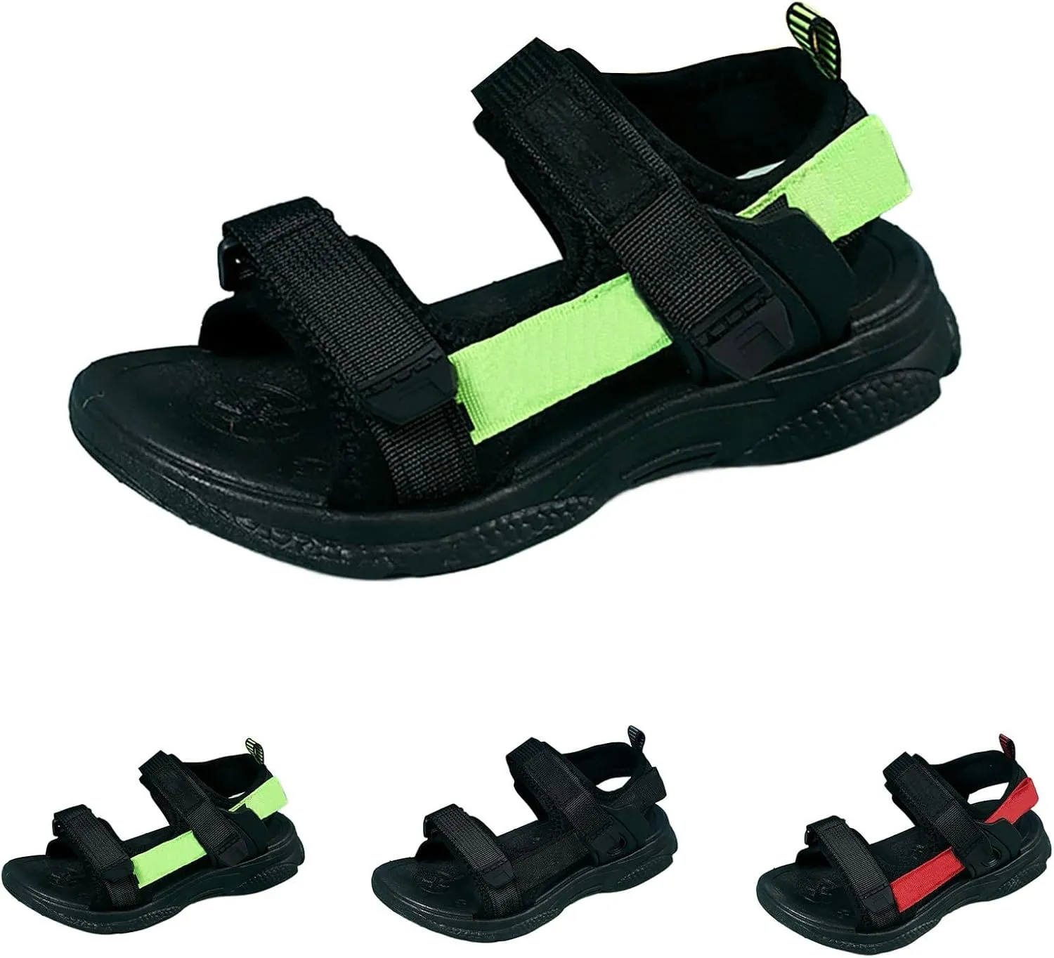 Boys Girls Sports Sandals Open Toe Slip On Double Strap Adjustable Summer Sandals Kids Fashion Beach Water Shoes