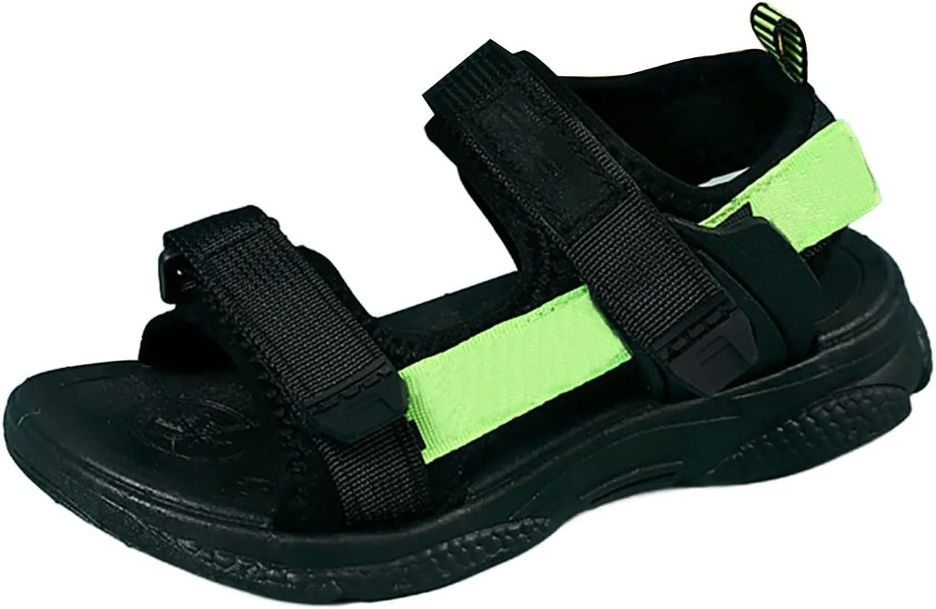Boys Girls Sports Sandals Open Toe Slip On Double Strap Adjustable Summer Sandals Kids Fashion Beach Water Shoes
