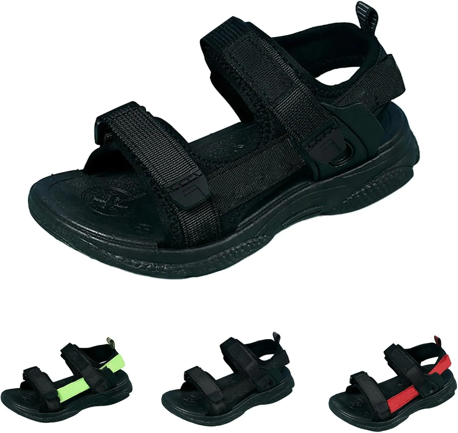 Boys Girls Sports Sandals Summer Open Toe Slip On Double Strap Adjustable Sandals Kids Fashion Beach Water Shoes
