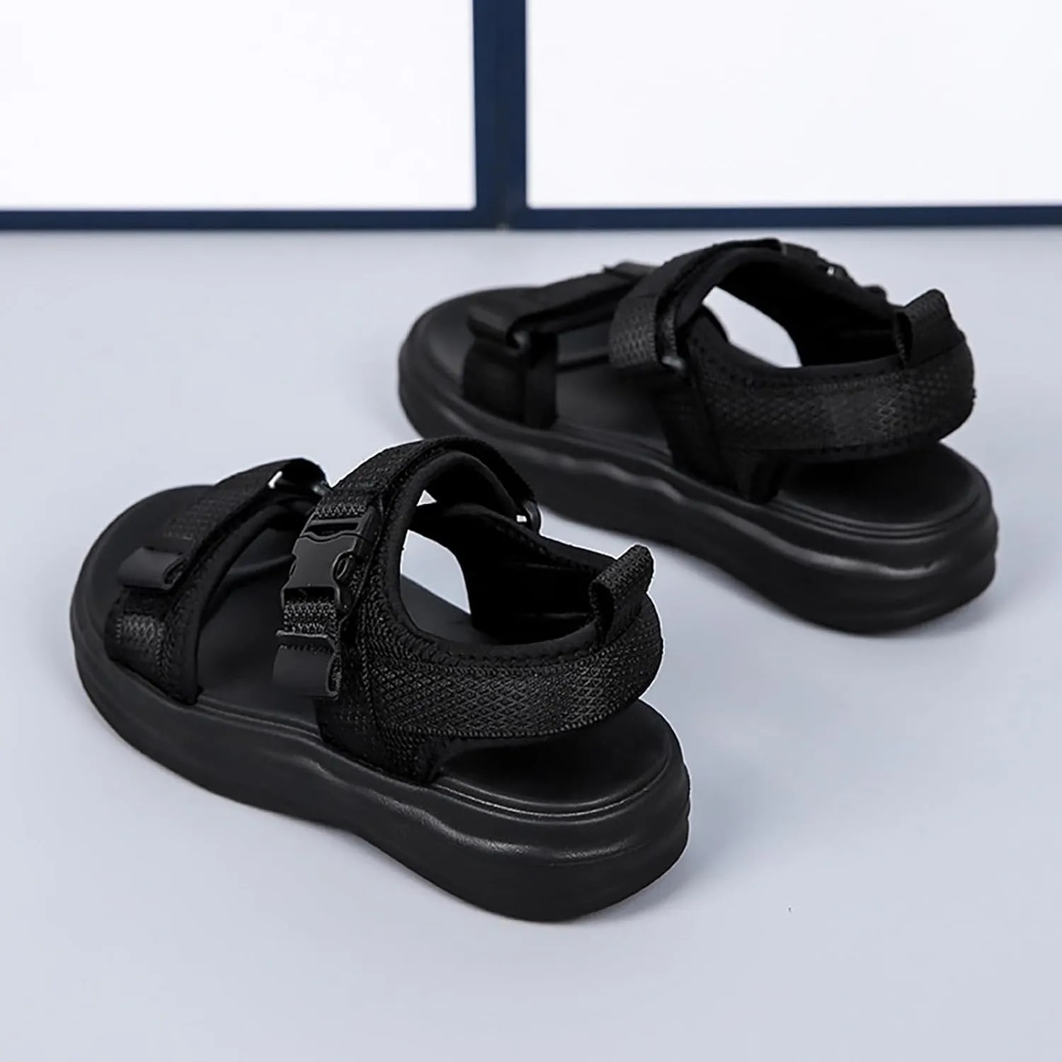 Boys Sandals Open Toe Slip On Double Strap Adjustable Sport Sandals Girls Summer Outdoor Athletic Water Shoes