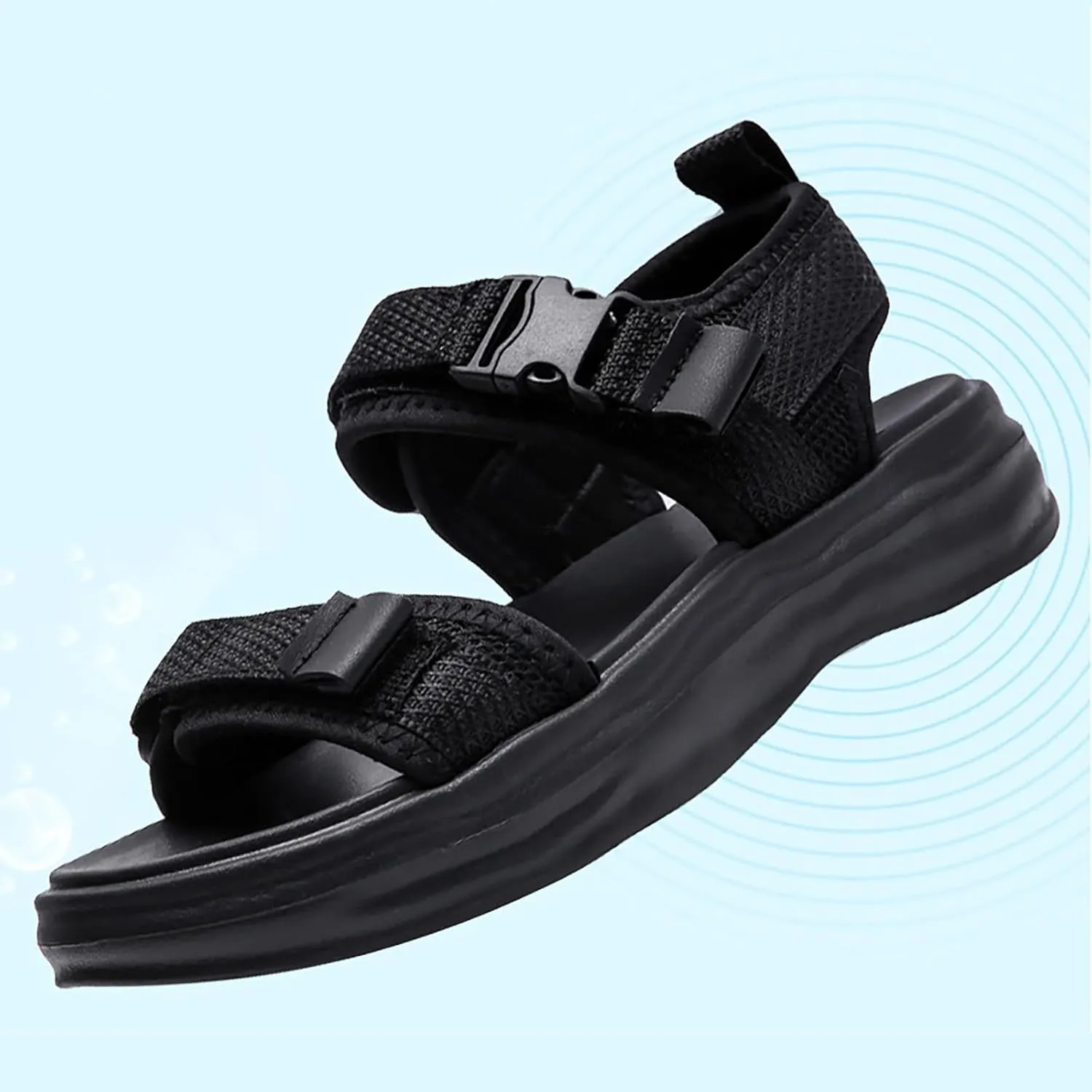 Boys Sandals Open Toe Slip On Double Strap Adjustable Sport Sandals Girls Summer Outdoor Athletic Water Shoes