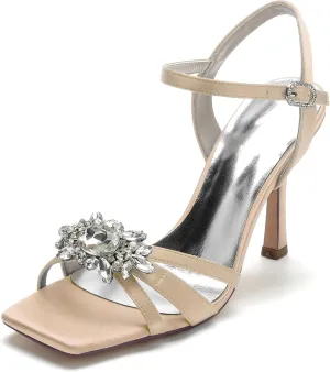 Bridal for Wedding Dress Shoes High Heels Sandals for Women Stiletto Heel Heeled Peep Toe Prom Evening Formal Party Shoes