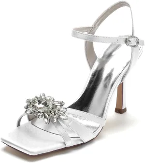 Bridal for Wedding Dress Shoes High Heels Sandals for Women Stiletto Heel Heeled Peep Toe Prom Evening Formal Party Shoes