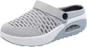 Canbebig Women's Sport Sandals Wide Width Non-Slip Sneakers Air Cushion Platform Mesh Mules Sneaker Sandals Arch Support Walking Orthopedic Clogs