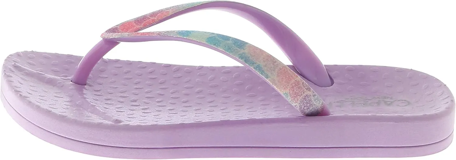 Capelli New York Girls Glitter Pastel Mermaid Scales Fashion Flip Flops Lilac