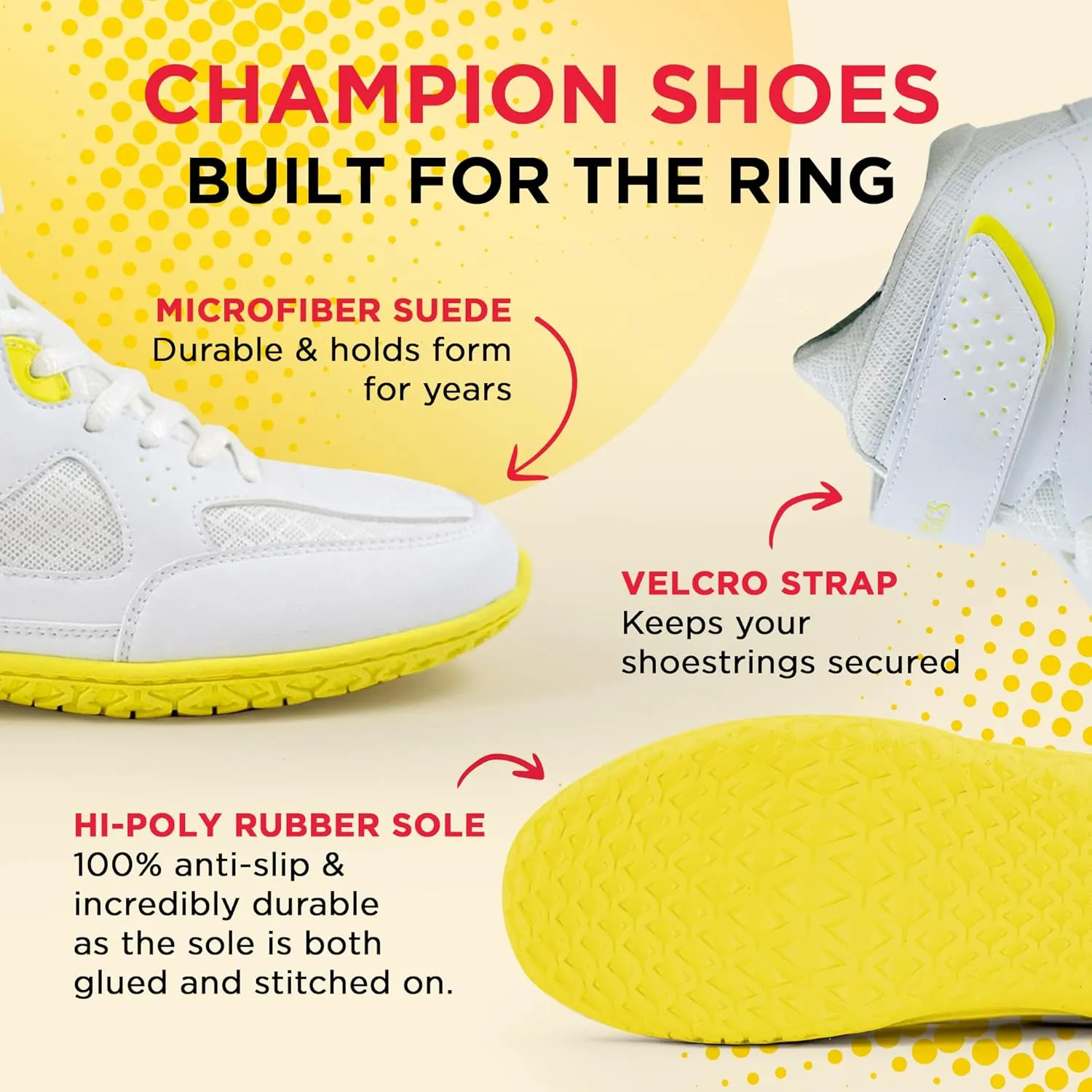 Champion1 Wrestling Shoes for Women and Girls - Lightweight, Durable Athletic Shoes for Boxing, Weightlifting, MMA, Kickboxing, Powerlifting and Gym Training