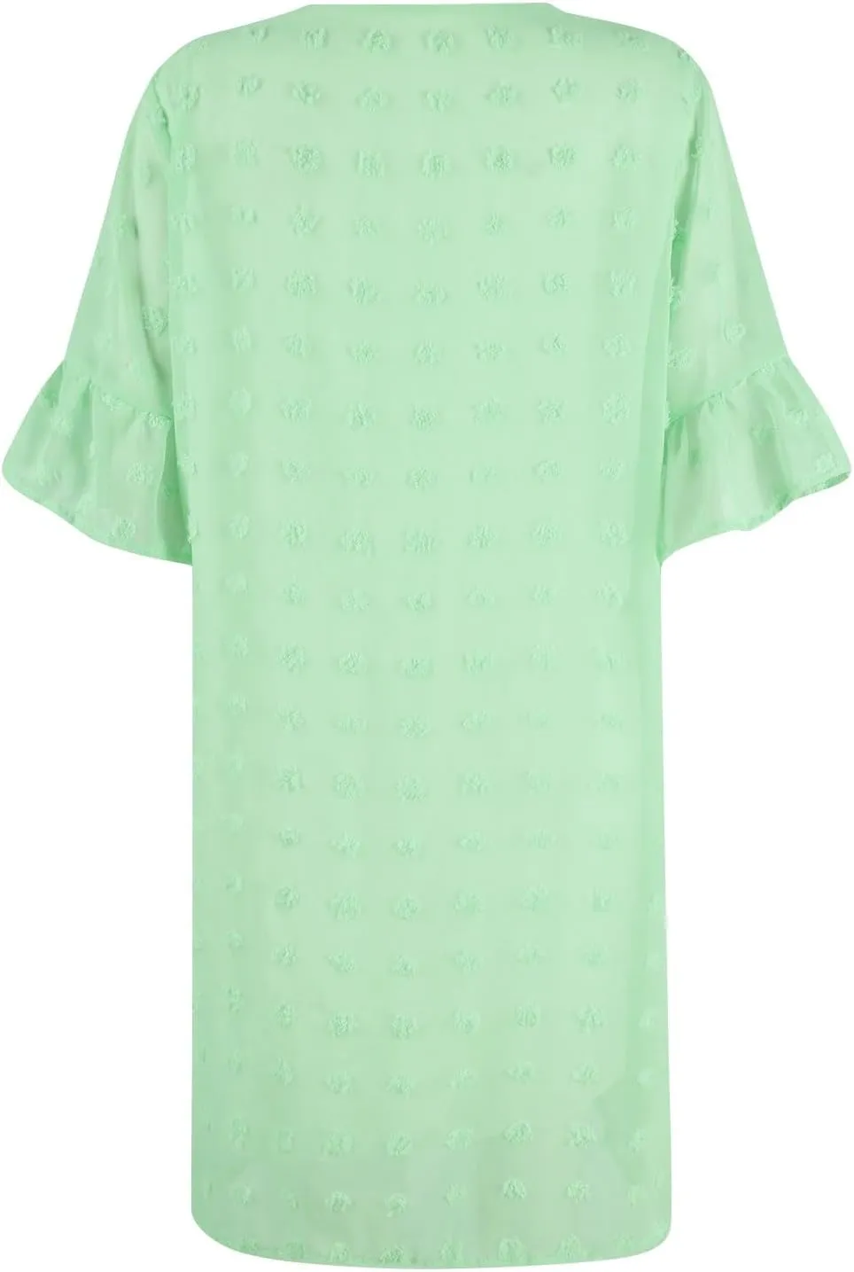 Chiffon Dresses for Women 2024 Summer Smocked Dress Short Flutter Sleeve V Neck Swiss Dot Ruffle Tiered Mini Dress