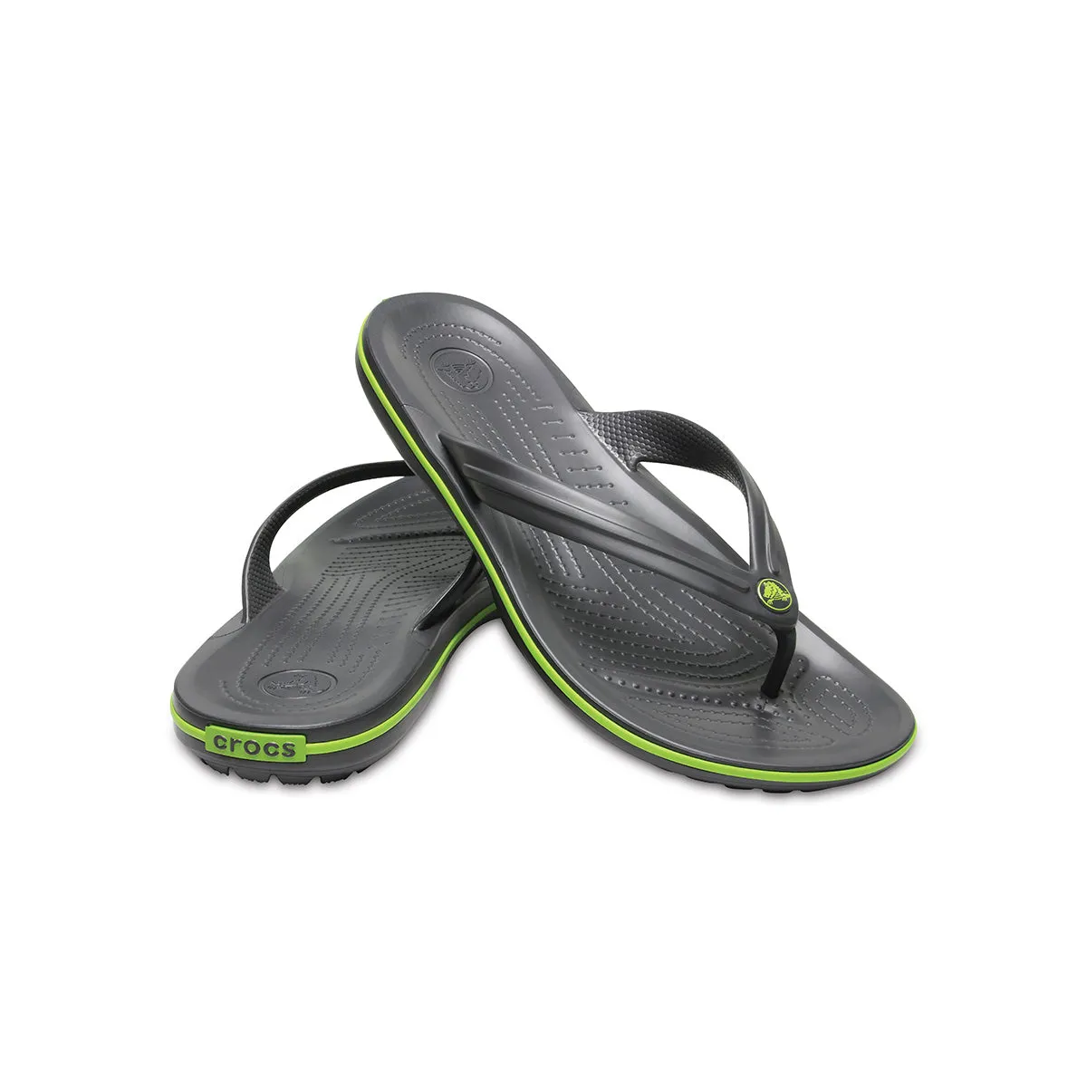 Crocband Flip in Graphite Volt Green