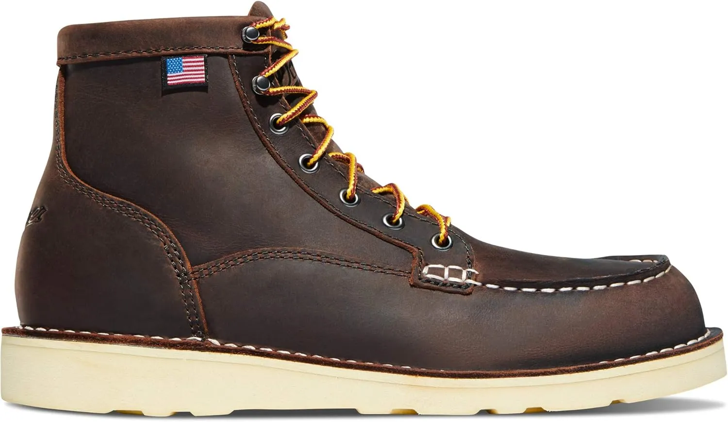 Danner 6 Bull Run Steel Toe Work Boots for Women - Oiled Full-Grain Leather Moc Toe Upper with Non Slip Wedge Outsole & Cushion Footbed, EH Resistant