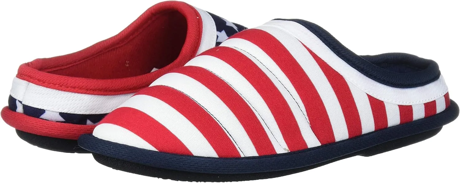 Dearfoams Unisex-Child Kids Toddlers Patriotic Americana Clog for 4th of July Slipper