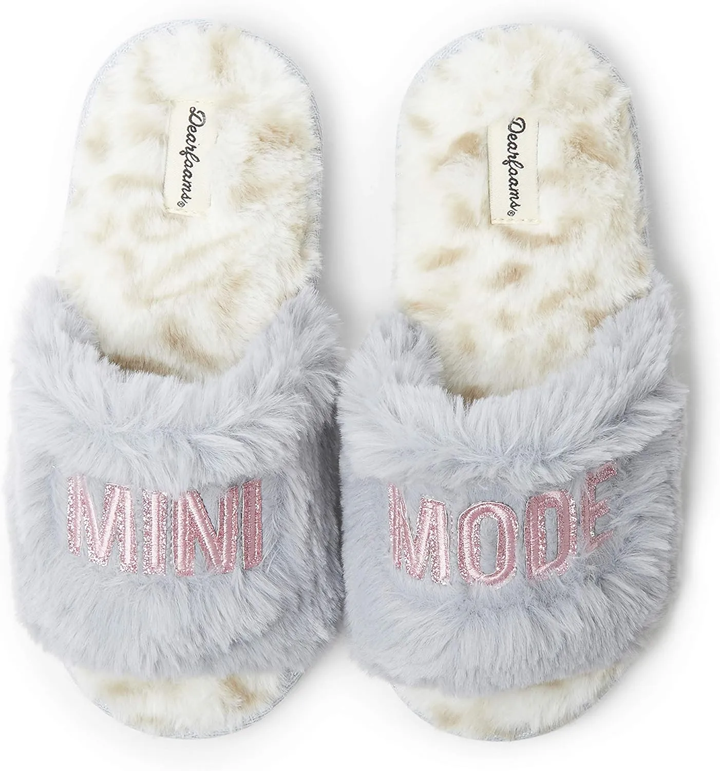Dearfoams Unisex-Child Lana Slide with Slogan Slipper