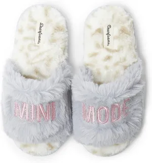 Dearfoams Unisex-Child Lana Slide with Slogan Slipper