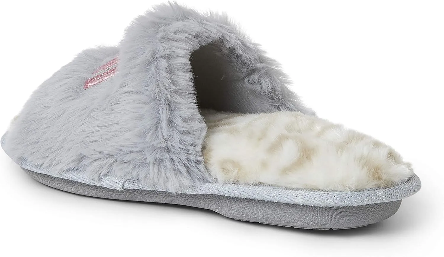 Dearfoams Unisex-Child Lana Slide with Slogan Slipper