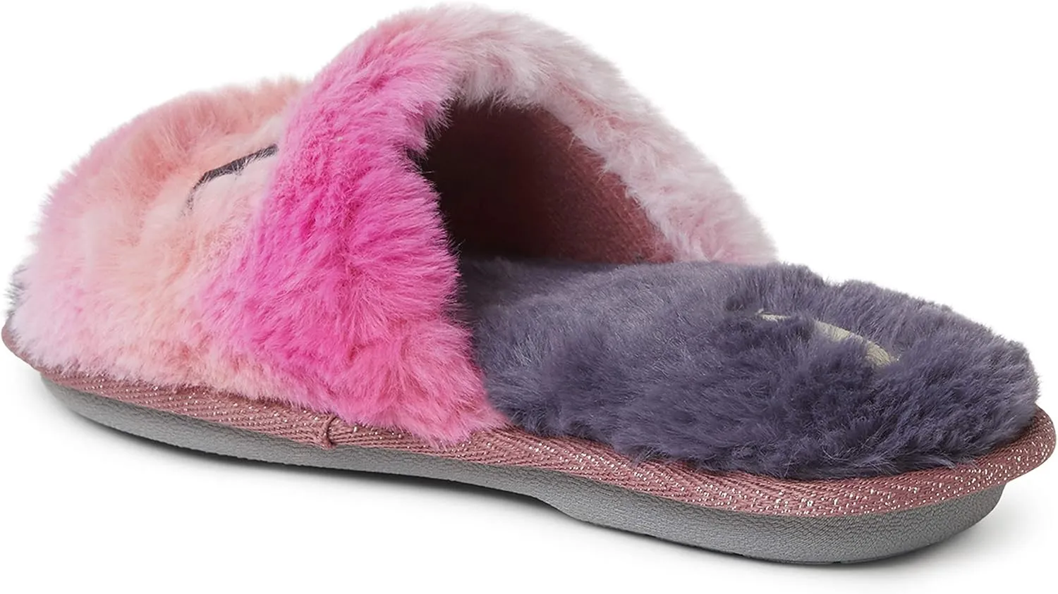 Dearfoams Unisex-Child Lana Slide with Slogan Slipper