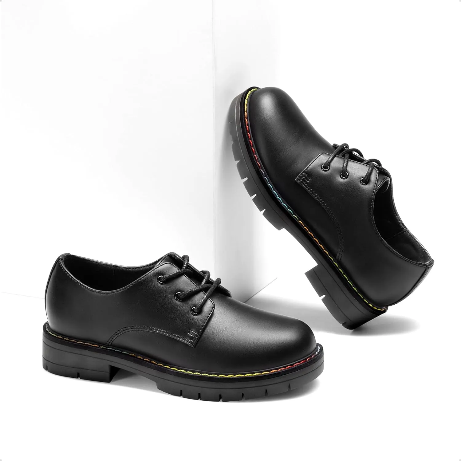 DREAM PAIRS Boys Girls Dress Shoes Kids Uniform Formal Classic Oxfords Lace-up for Toddler Little Big Kid