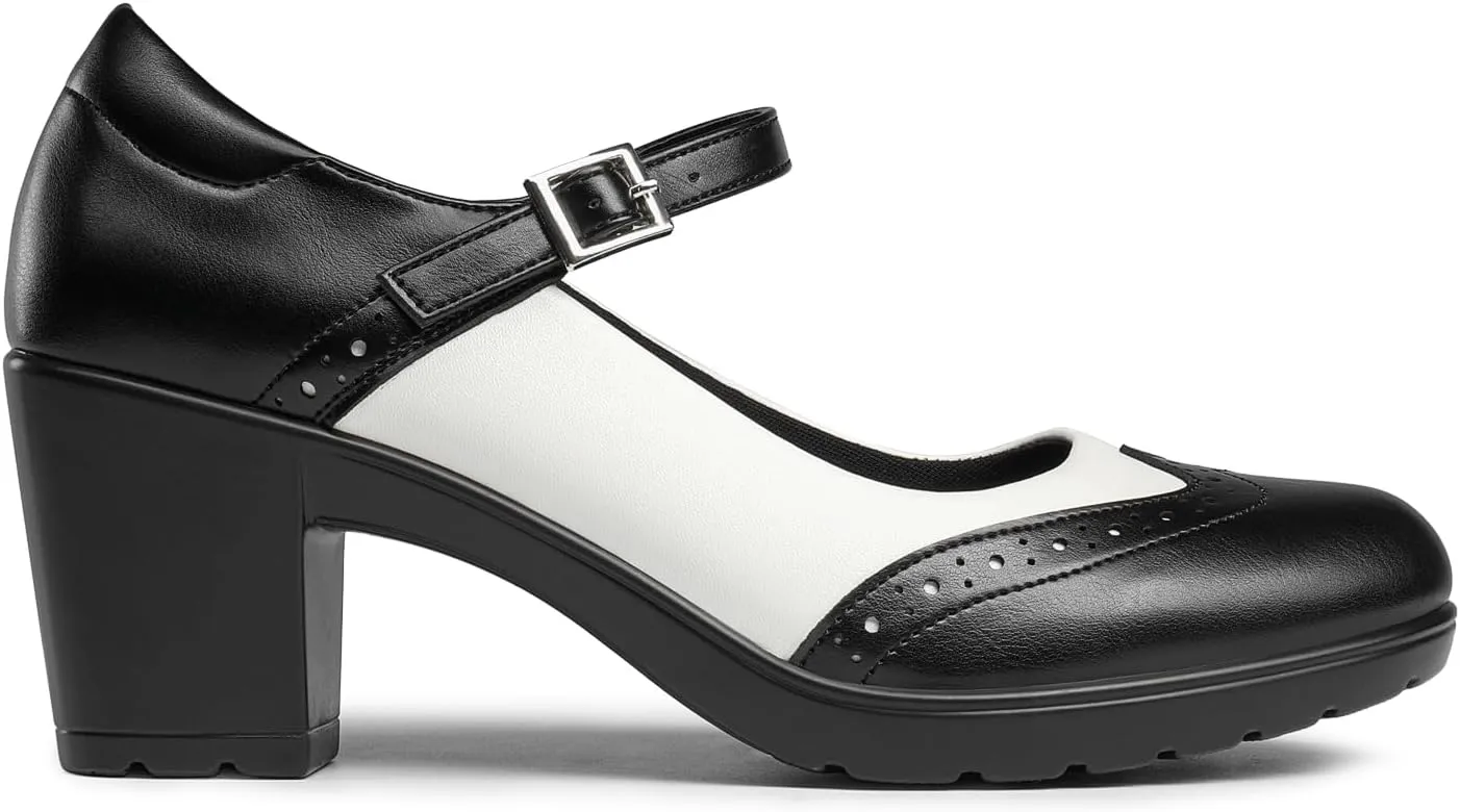 DREAM PAIRS Women's Oxfords Mary Jane Dress Shoes Heels for Women