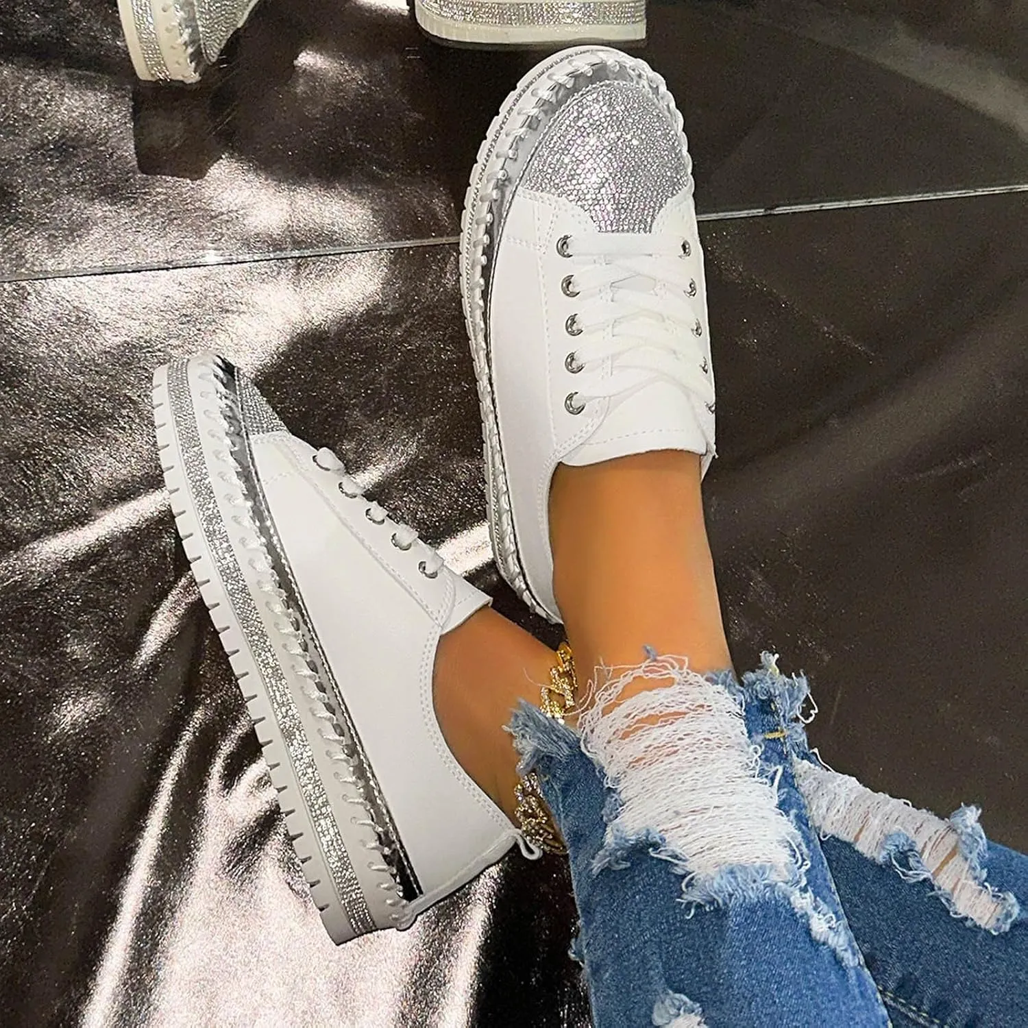 Dress Sneakers for Women Workout Shoes Womens Sneakers Slip On Walking Shoes Running Shoes Lightweight Non Slip Shoes