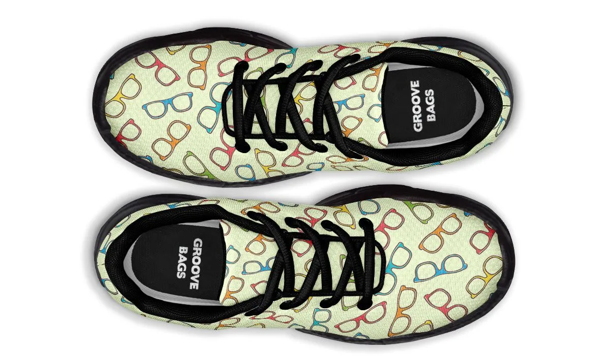Eye Glasses Pattern Yellow Chunky Sneakers