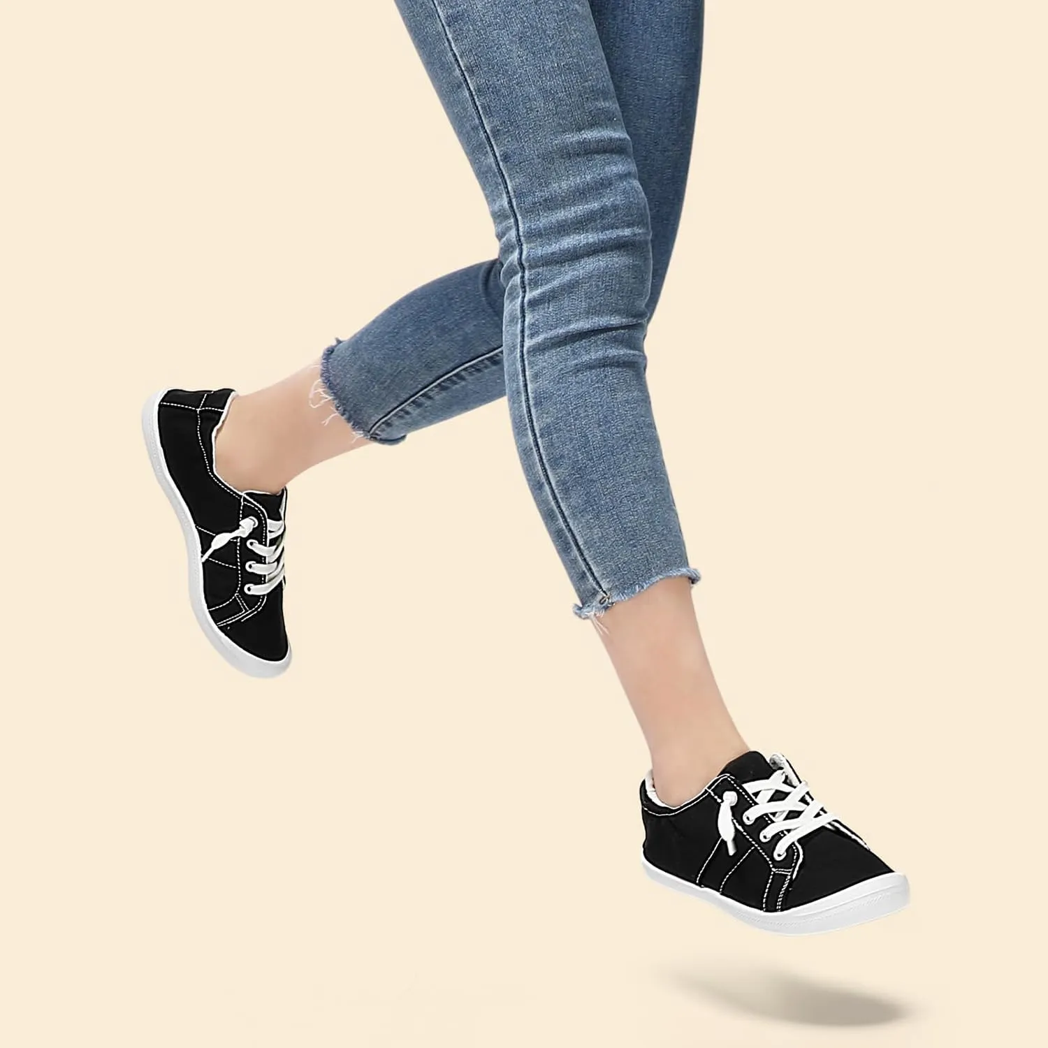 Forever Flat Women's Shoes Linen Canvas Slip-On Sneakers Lace Up Loafers Comfortable Fashion Sneakers