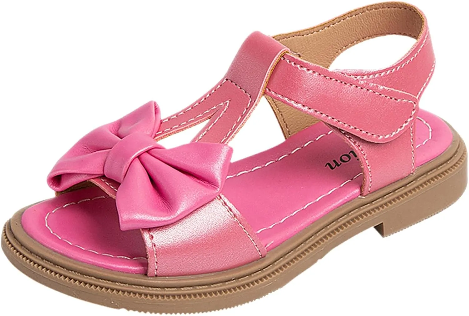 Girls Dress Sandals Kids Summer Bowknot Open Toe Ankle Straps School Princess Flat Sandal Wedding Flower Girl Shoes