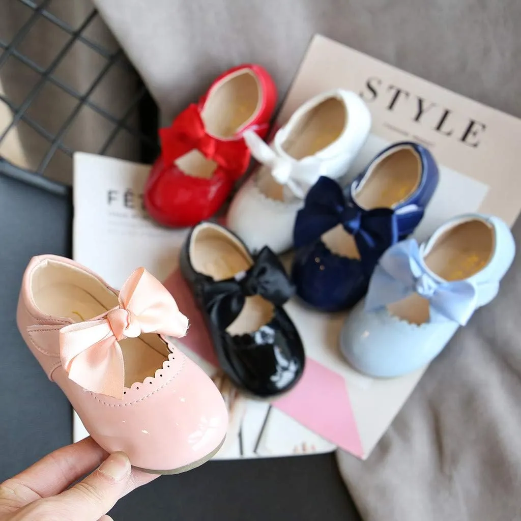 Girls Dress Shoes Flower Girl Ballet Flats Pearls Mary Jane Bow Princess Sandals Wedding Toddler Little Kids