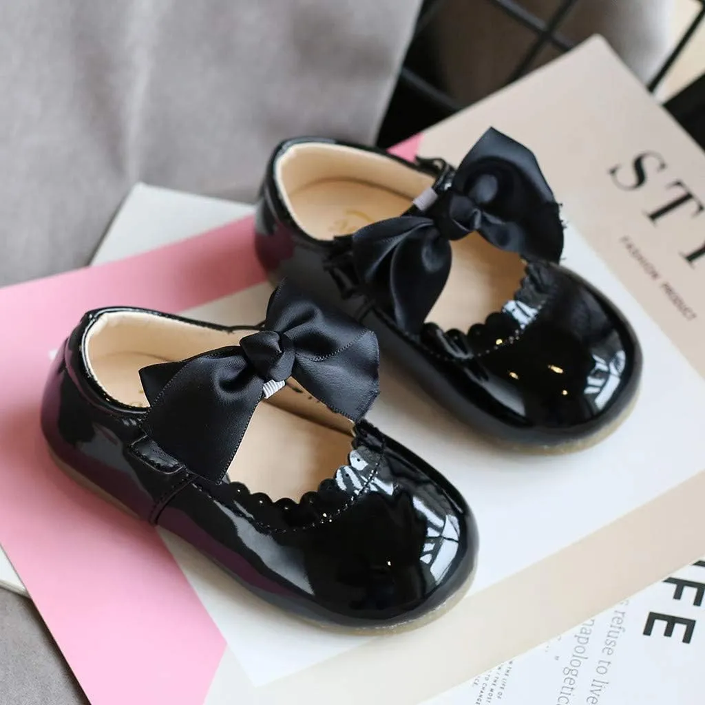 Girls Dress Shoes Flower Girl Ballet Flats Pearls Mary Jane Bow Princess Sandals Wedding Toddler Little Kids