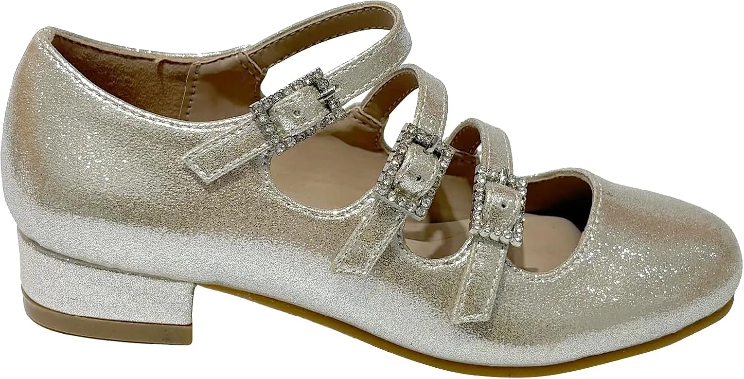 Girls Dress Shoes Mary Jane Flats for Wedding Party Pump Shoes for Toddler Little Big Kids TR329