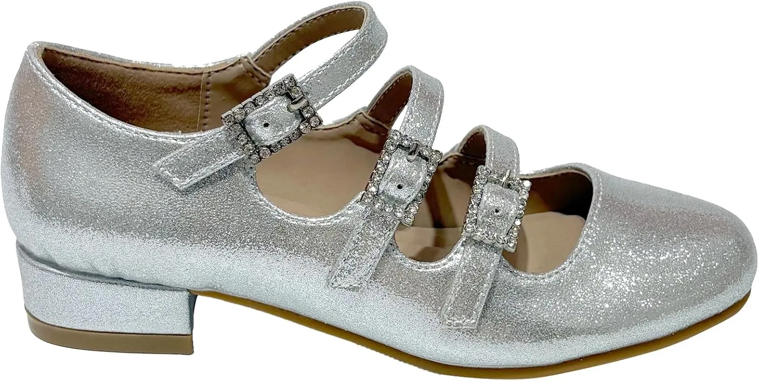 Girls Dress Shoes Mary Jane Flats for Wedding Party Pump Shoes for Toddler Little Big Kids TR329