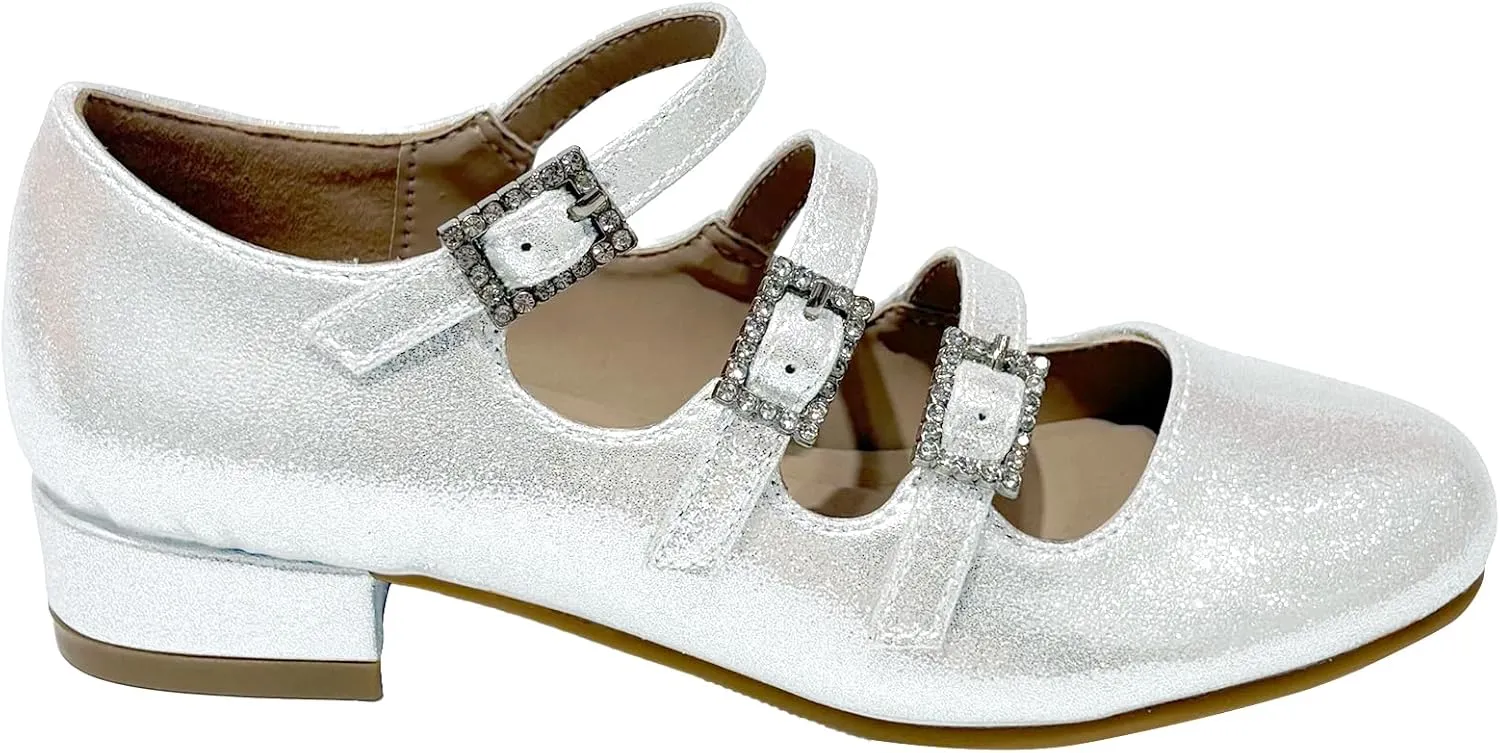 Girls Dress Shoes Mary Jane Flats for Wedding Party Pump Shoes for Toddler Little Big Kids TR329
