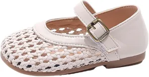 Girls Leather Sandals Close Toe Non Slip Adjustable Straps Outdoor Flats Shoes Kids Cute Summer School Sandals