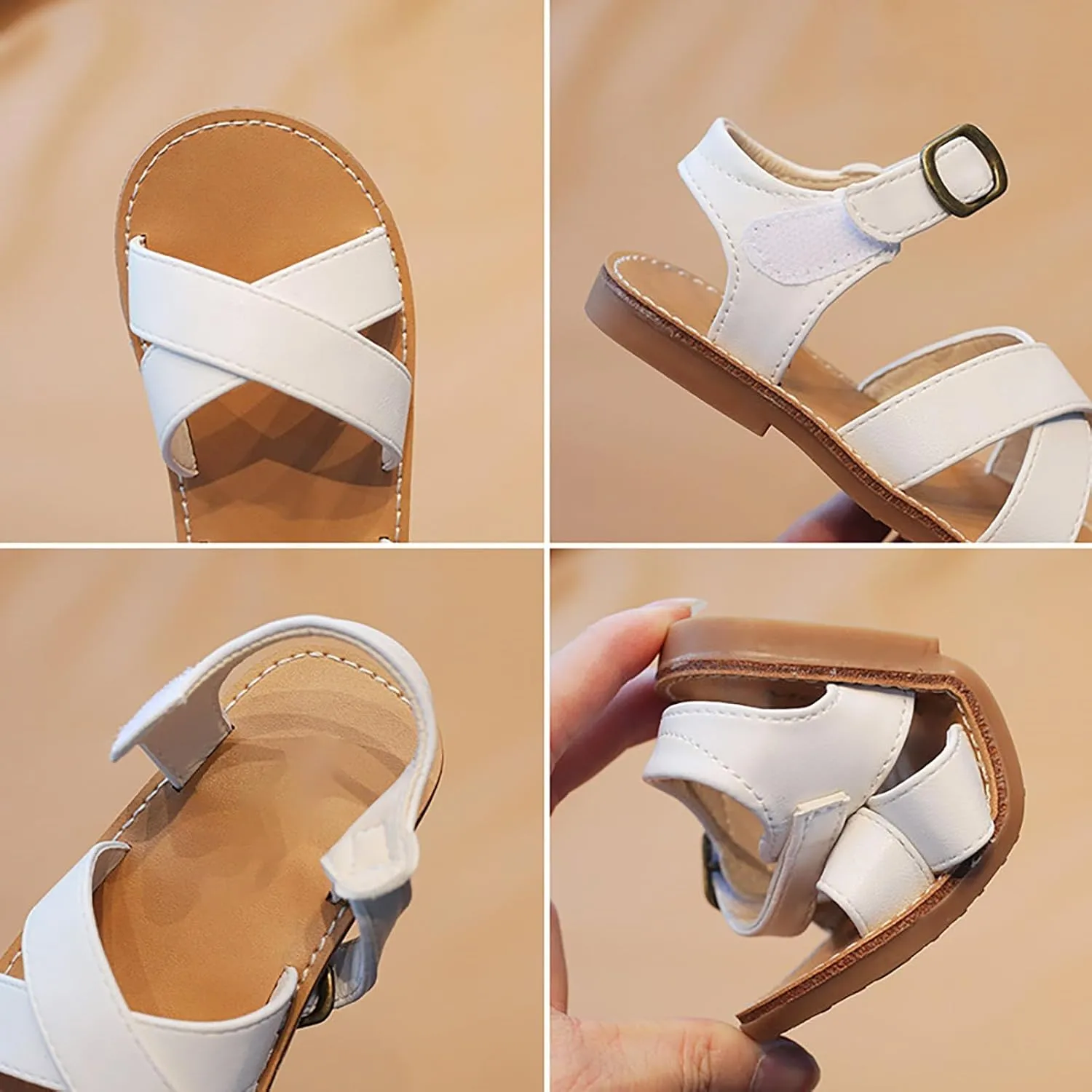 Girls Sport Platform Sandal with Adjustable Straps Toddler Open Toe Hook Loop Soft Sole Water Flat Shoes for Walking