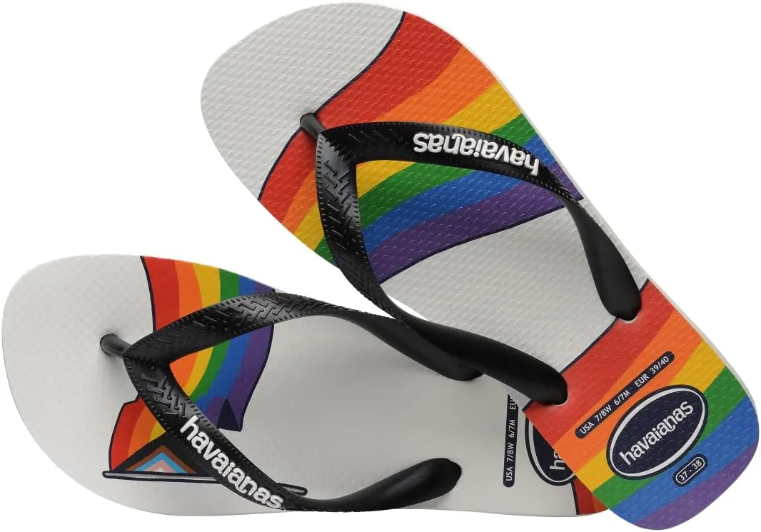 Havaianas for Unisex - Top Pride Flip Flops - White/Black