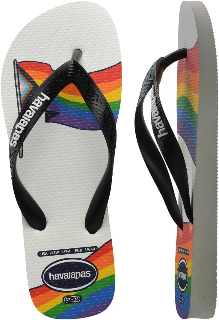 Havaianas for Unisex - Top Pride Flip Flops - White/Black
